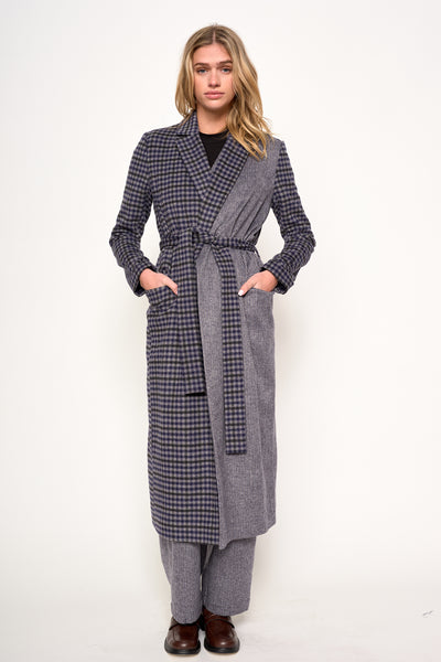 【美品】she tokyo Maggie houndstooth マギー コート J0472H_MAGGIECOAT_NAVYCHECK_1_
