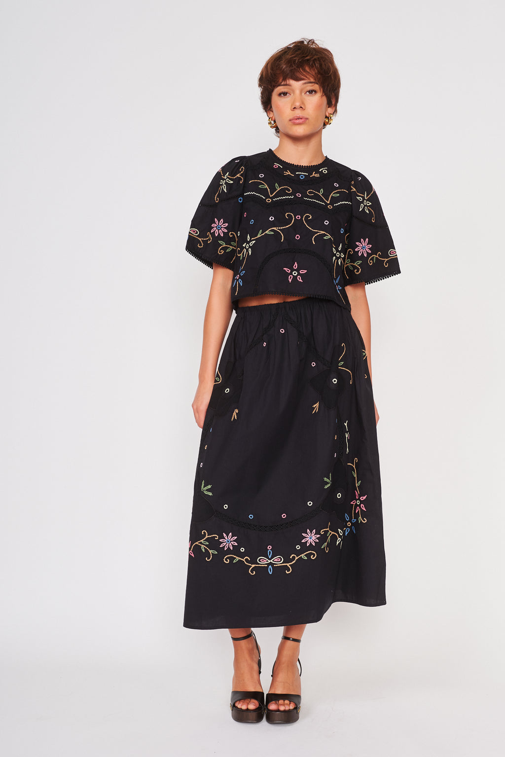 スカート rurumu: dreamreading jacquard skirt BK ARCADIAN SKIRT - B1678A – dRA