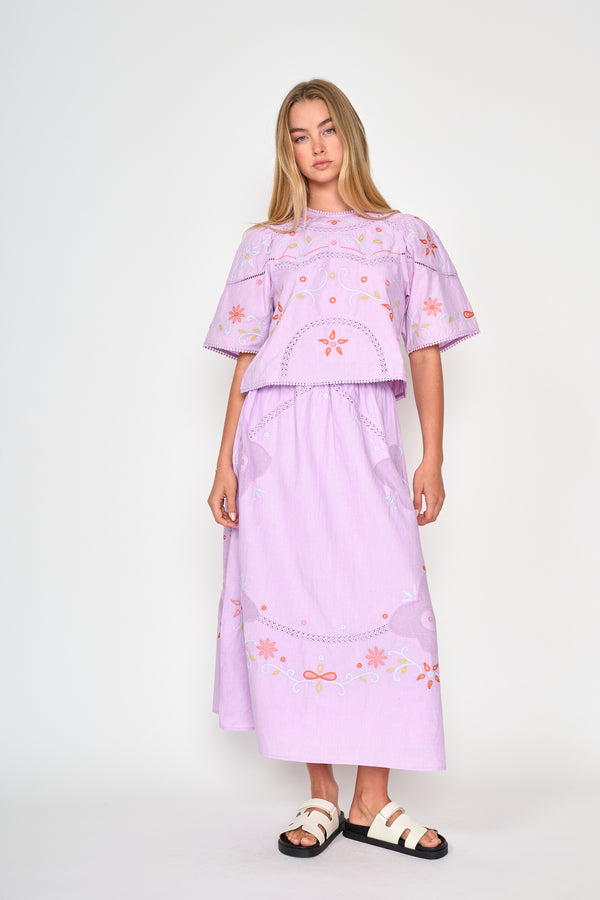 THEREDTHREAD corded script skirt ピンク ARCADIAN SKIRT - B1678C – dRA