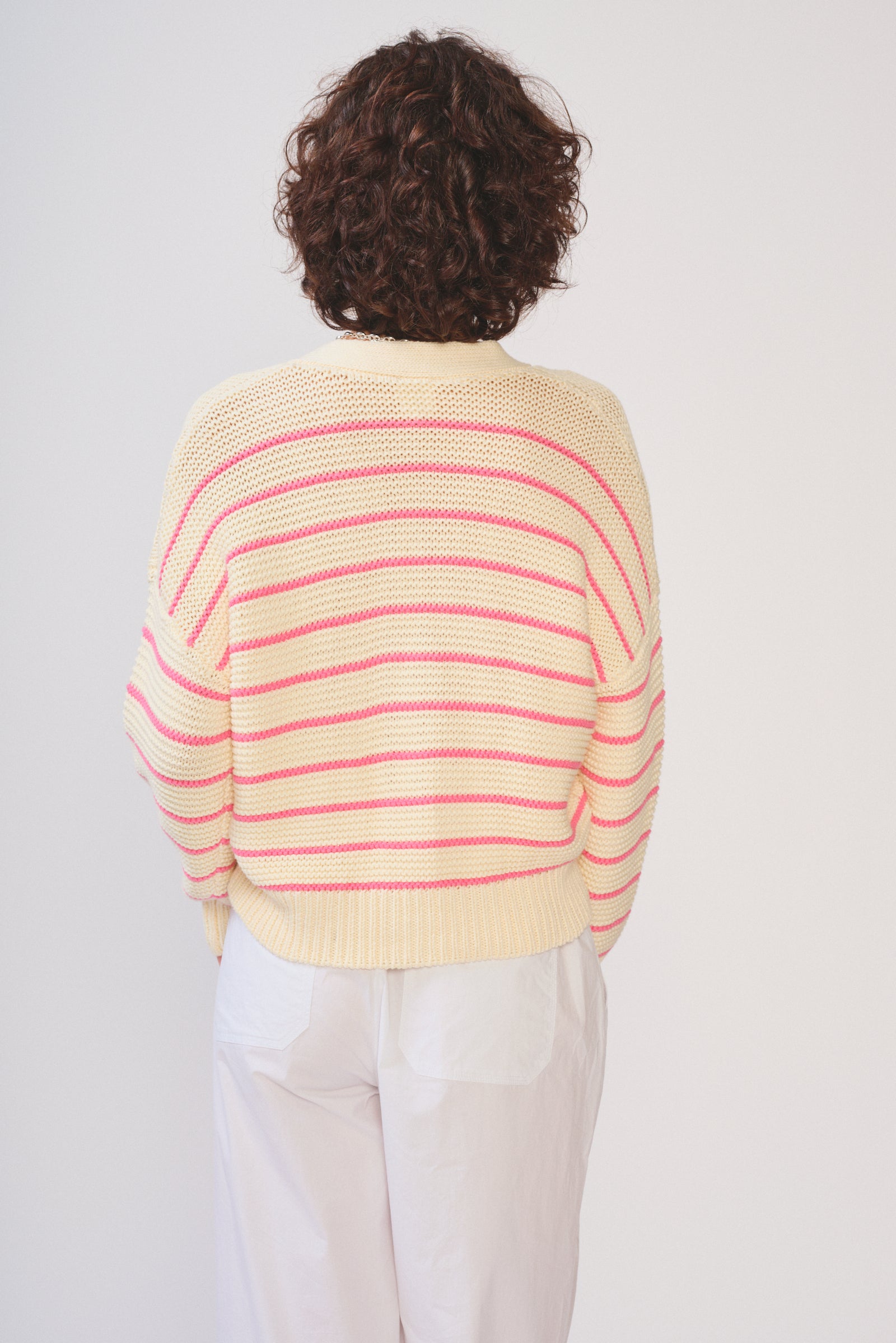 HYEON ワッフルカーディガン／pink beige AMARA CARDIGAN - S1439C – dRA
