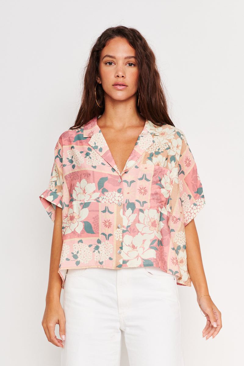 A&S SHORT SLEEVE TENT LINE BLOUSE 【 美品 】 ALINE TOP - TS0523V – dRA