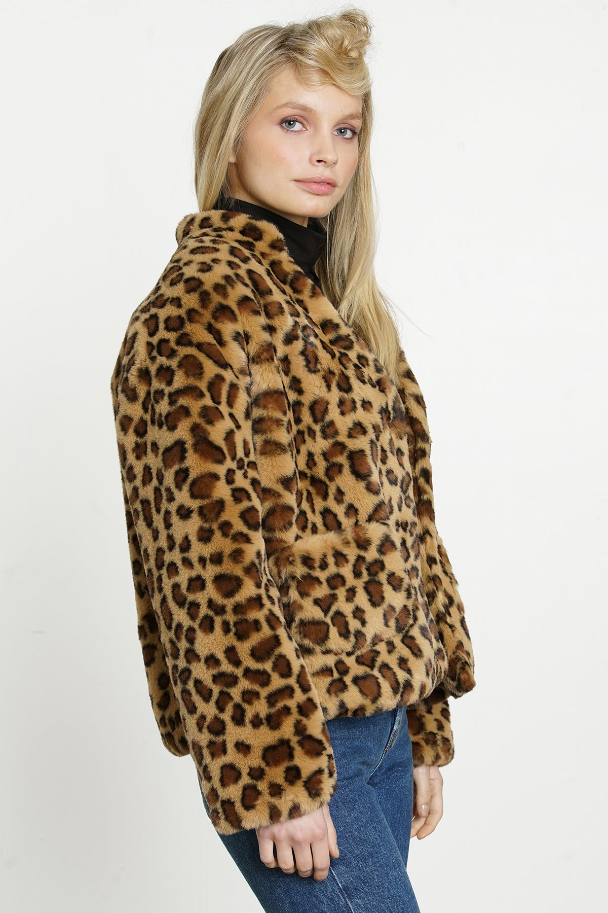 SLY アウター　LEOPARD F/FUR FRONT HOOK COAT SELENA JACKET – dRA